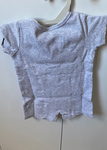 Gri Kısa Kollu Bebek Tulum - Görsel 3