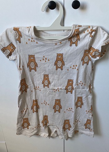 Kahverengi Ayı Desenli Bebek Tulum - Görsel 2