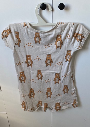 Kahverengi Ayı Desenli Bebek Tulum - Görsel 3