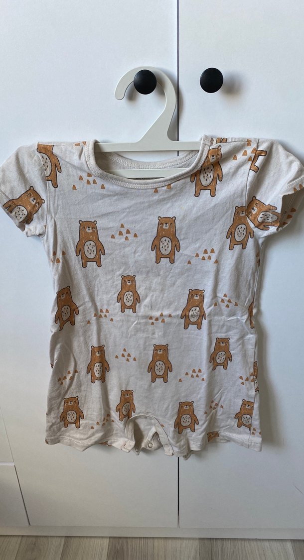 Kahverengi Ayı Desenli Bebek Tulum - Görsel 2