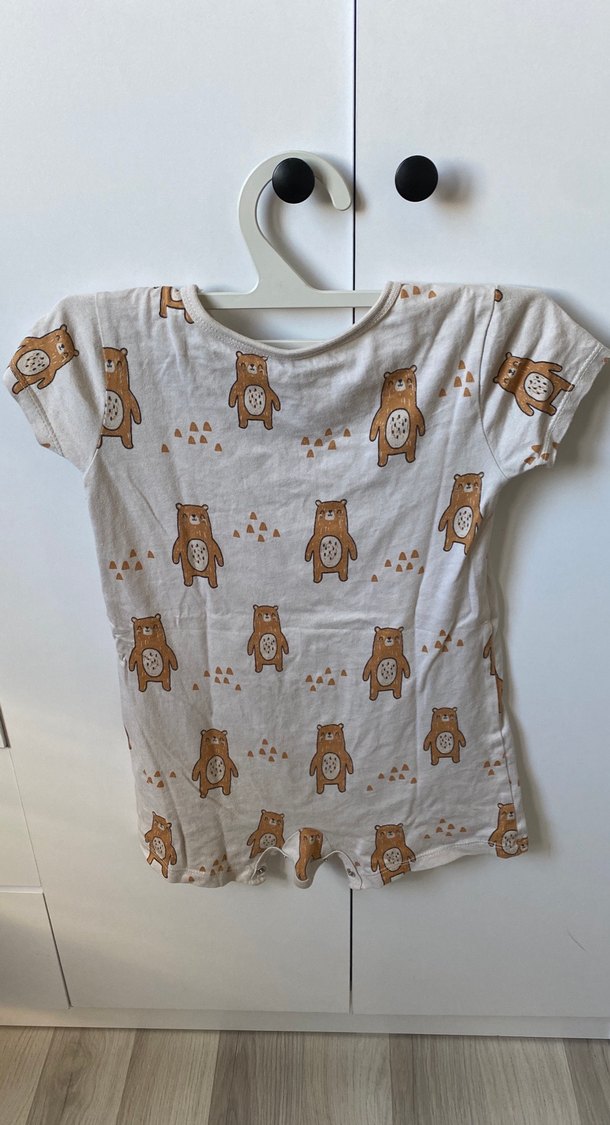 Kahverengi Ayı Desenli Bebek Tulum - Görsel 3