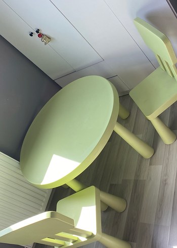 Pastel Yeşil Çocuk Sandalyesi ve Masası ELDEN VERİLİR - Görsel 2