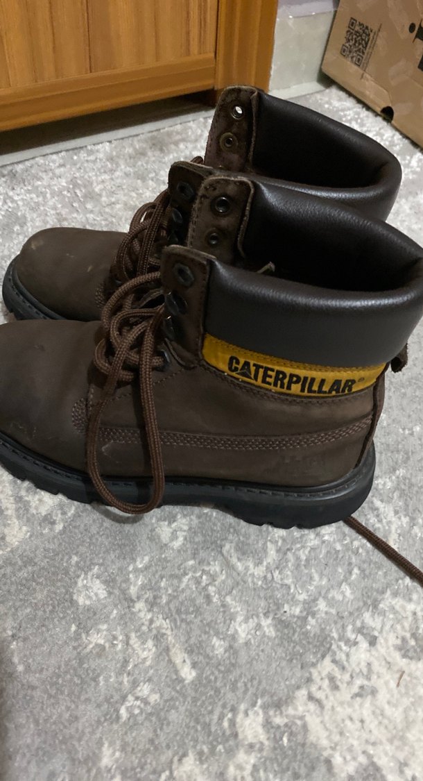 Kahverengi Deri Kadın Dolgu Topuk Bot - Görsel 2