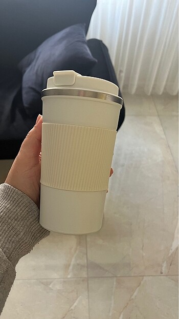 Beden Çelik mat beyaz kahve termosu
