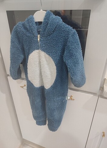 9-12 Ay Beden mavi Renk Peluş tulum
