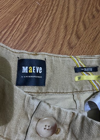 Bej Bol Kesim Midi Kadın Kot Pantolon - Görsel 2