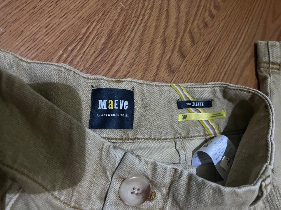 Bej Bol Kesim Midi Kadın Kot Pantolon - Görsel 2