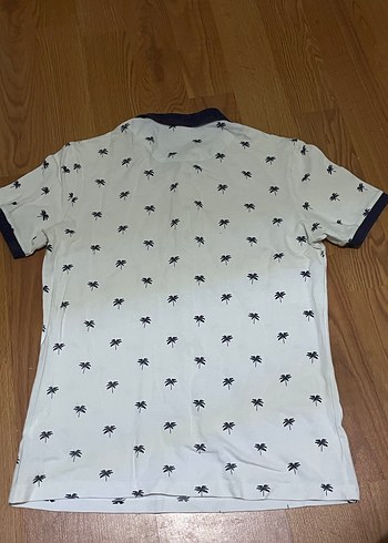 Erkek Beyaz Baskılı Kısa Kollu Polo Tişört - Görsel 2