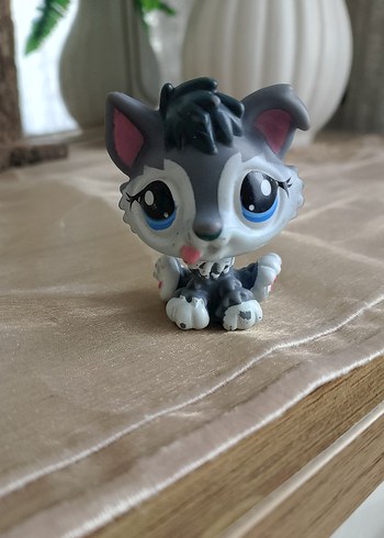  Beden Gri miniş Sevimli köpek Figürü