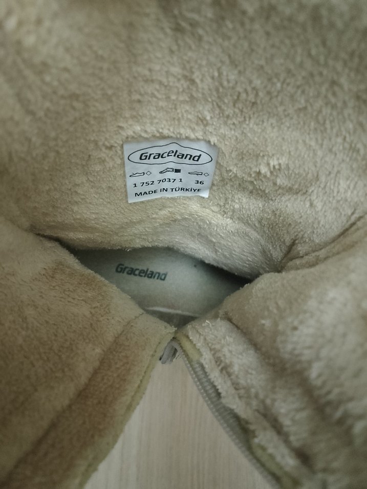 36 No Graceland çocuk Bej Kürklü Dolgu Topuk Bot - Görsel 5