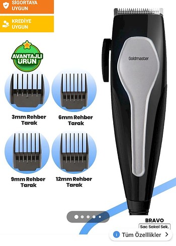 GoldMaster Bravo GM-7149 Saç Kesme Makinesi - Görsel 2