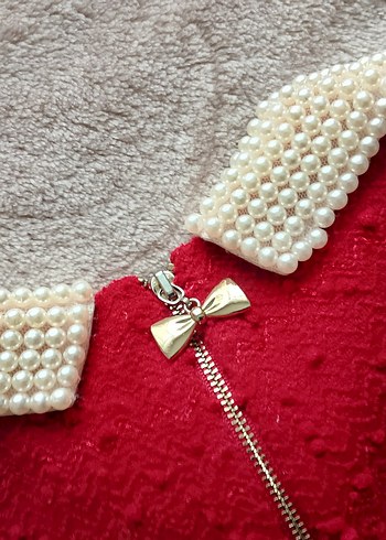 Kız Çocuk Kırmızı Örgü Kolsuz Elbise 5 yaş 120 cm uzunluk 35cmen - Görsel 5