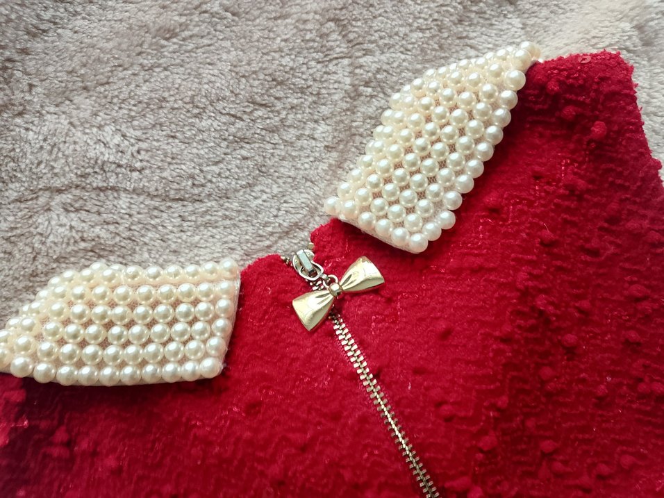 Kız Çocuk Kırmızı Örgü Kolsuz Elbise 5 yaş 120 cm uzunluk 35cmen - Görsel 5