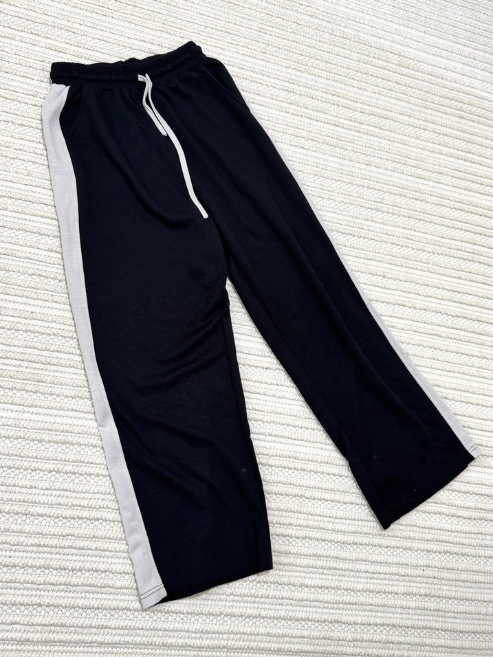 Siyah Gri Maternity Tulum, V Yaka, Kısa Kollu - Görsel 2