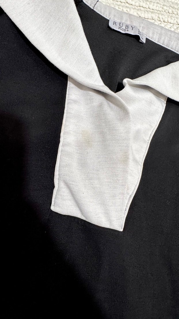 Siyah Gri Maternity Tulum, V Yaka, Kısa Kollu - Görsel 3