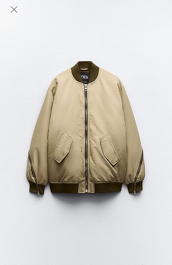 s Beden camel Renk ZARA OVERSIZE BOMBER CEKET