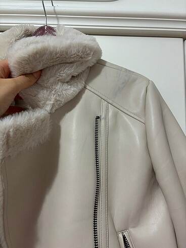 s Beden STRADIVARIUS SUNI DERI KURK BIKER CEKET