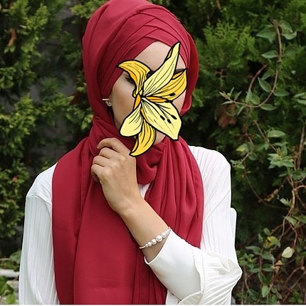 kirmizi 3 bantli şal 
