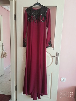 Mürdüm rengi abiye balik model 