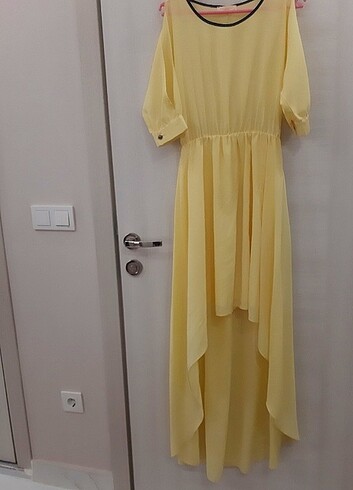 Sarı Şifon Elbise 