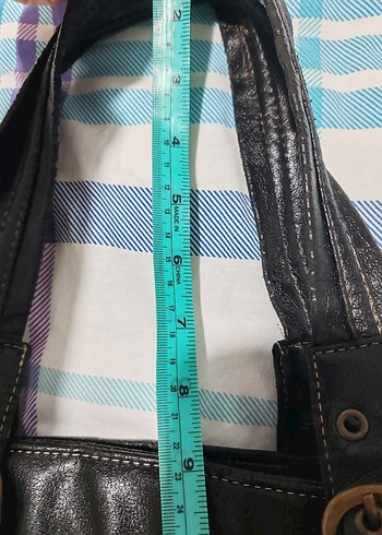 Tokalı Siyah Deri Kadın Çanta - Görsel 5