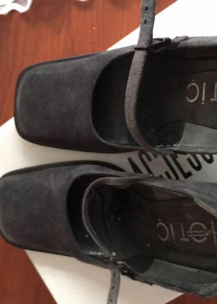 Küt burun kalın topuklu ayakkabı  - Görsel 4