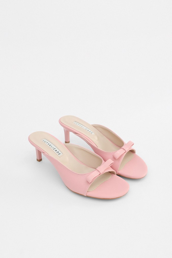 Pembe Topuklu Minimalist Kadın Terlik - Görsel 4