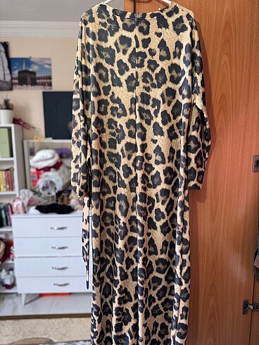 m Beden Leopar desenli elbise