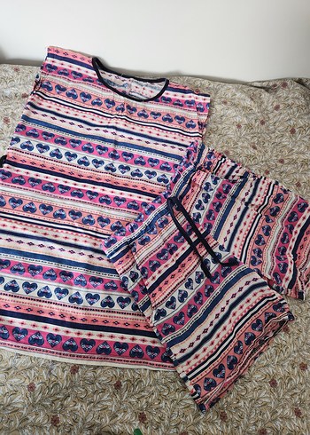 Renkli Tie-Dye Kadın Mini Pijama Takımı
