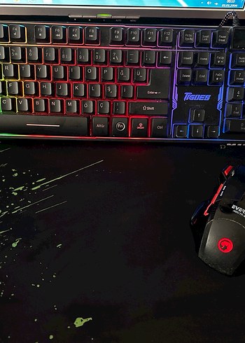 Çok Renkli LED Işıklı Karanlık Klavye - Görsel 6