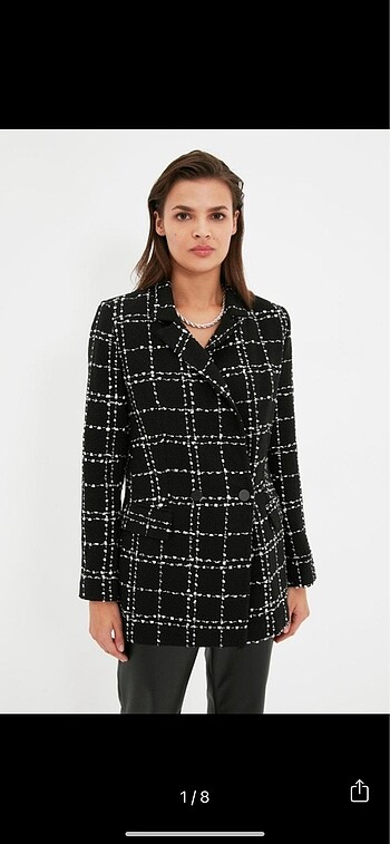 SİYAH TUVİT OVERSİZE BLAZER CEKET