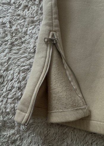 Kadın Bej Rahat Kesim Fermuarlı Eşofman Altı - Görsel 3