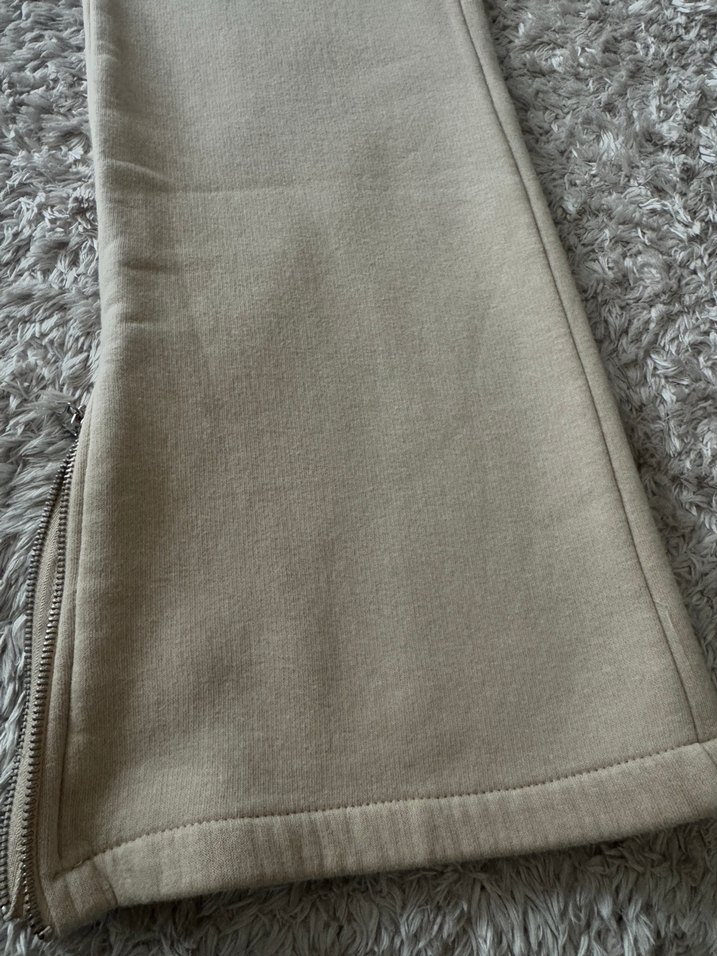 Kadın Bej Rahat Kesim Fermuarlı Eşofman Altı - Görsel 2