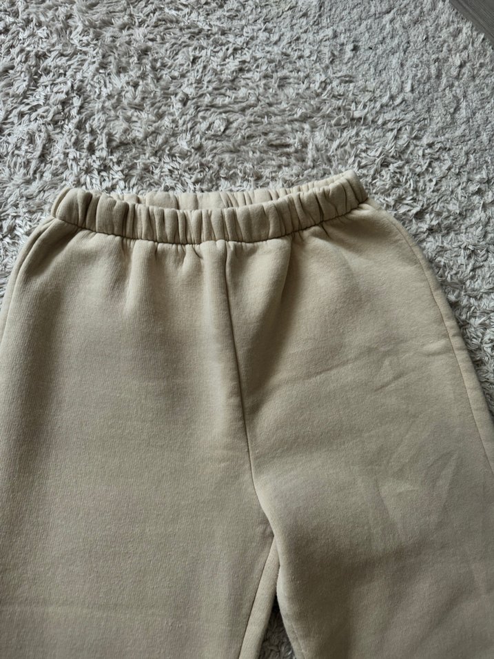 Kadın Bej Rahat Kesim Fermuarlı Eşofman Altı - Görsel 5