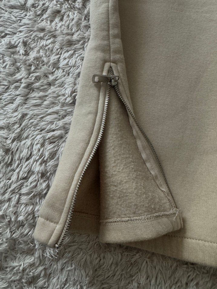 Kadın Bej Rahat Kesim Fermuarlı Eşofman Altı - Görsel 3