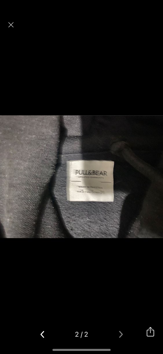 pull bear Siyah Kapüşonlu Kadın crop 
Sweatshirt - Görsel 2