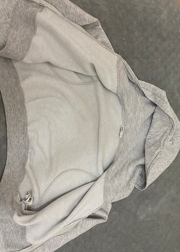 Gri Kadın crop Sweatshirt - Görsel 2