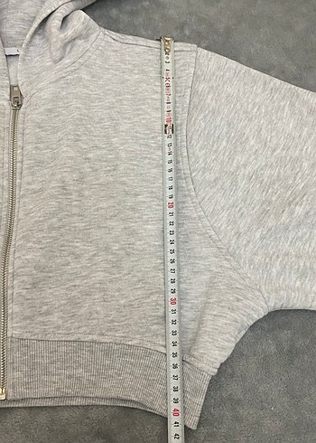 Gri Kadın crop Sweatshirt - Görsel 3