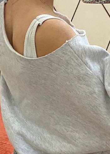 düşük omuz sweatshirt - Görsel 2