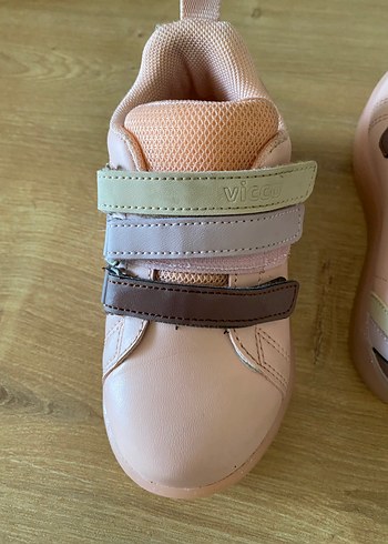 25 Beden pembe Renk Kız Çocuk Pembe Cırt Cırtlı Spor Ayakkabı