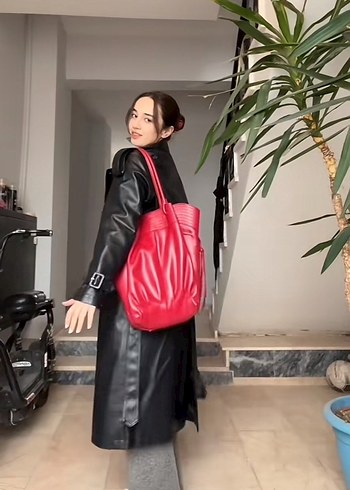 Kadın Kırmızı vintage y2k omuz Çantası - Görsel 3