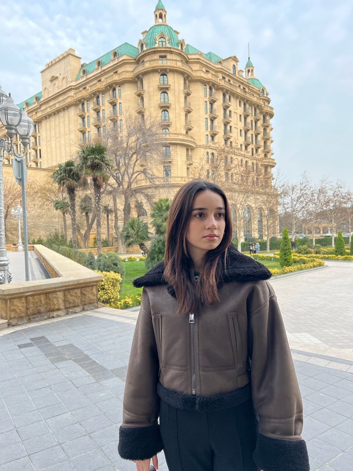 Mango Kürklü Kahverengi biker mont Ceket - Görsel 2