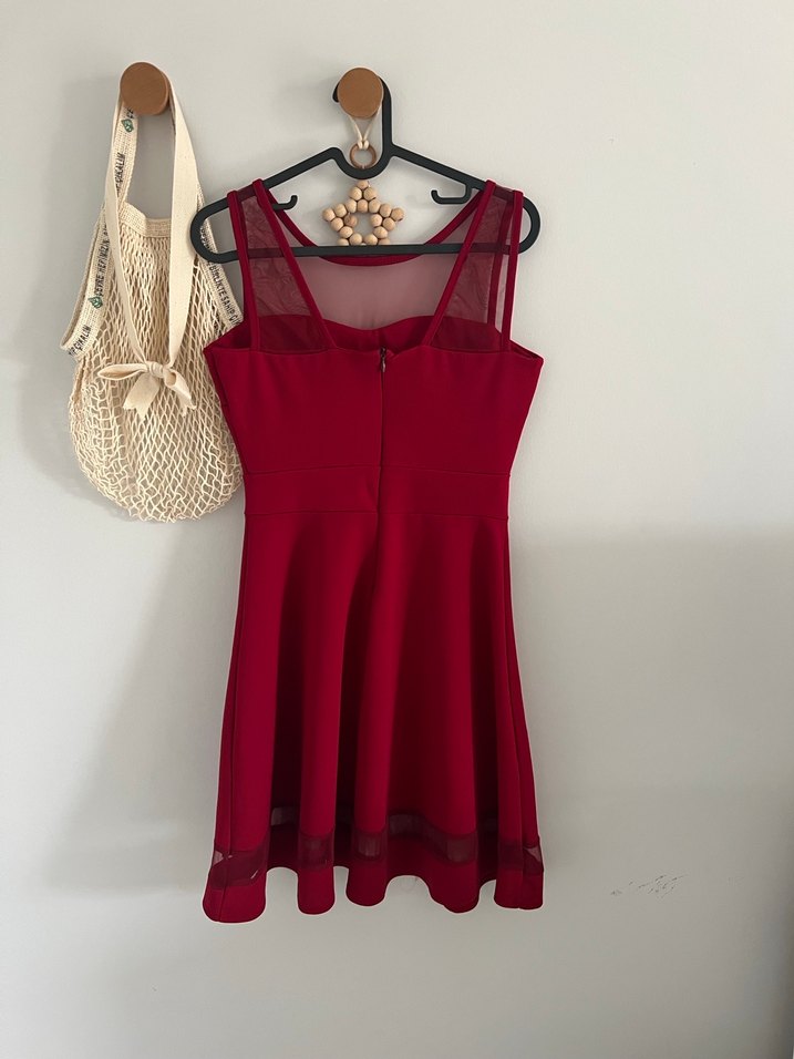 Bordo balo mezuniyet davet Elbisesi - Görsel 2