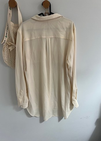 Krem ekol Düğmeli Kadın Gömlek - Görsel 4