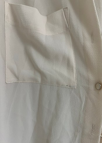 Krem ekol Düğmeli Kadın Gömlek - Görsel 3