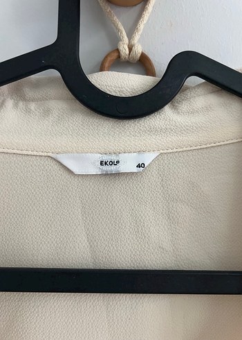 Krem ekol Düğmeli Kadın Gömlek - Görsel 2