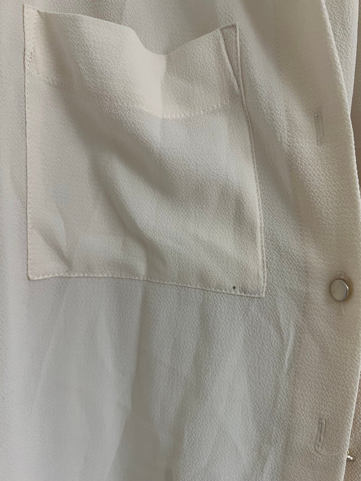 Krem ekol Düğmeli Kadın Gömlek - Görsel 3