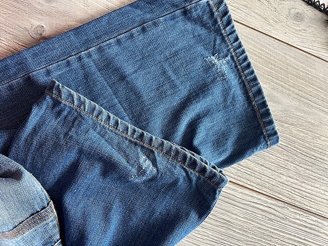Zımbalı mavi yıkamalı jean y2k - Görsel 10