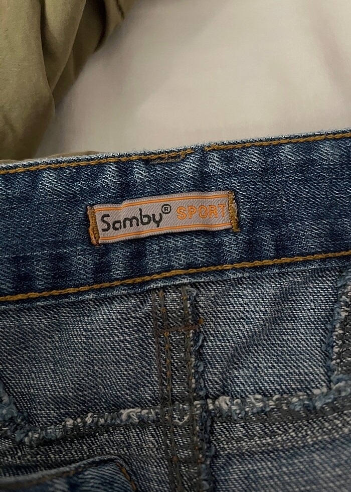 Zımbalı mavi yıkamalı jean y2k - Görsel 5