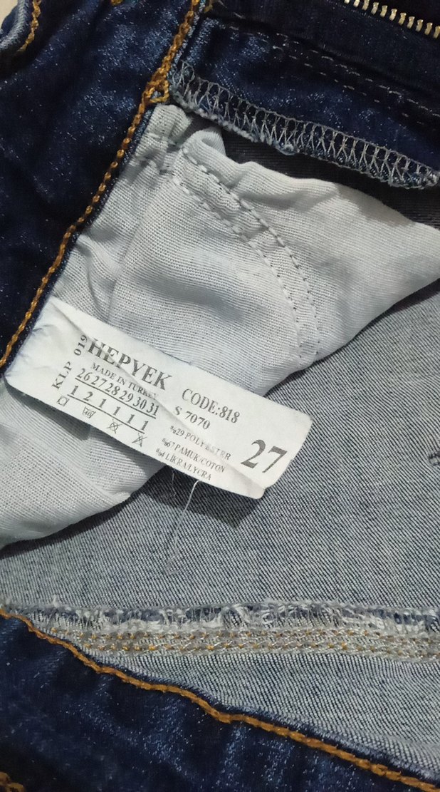 Kemerli Lacivert Kadın Denim Pantolon - Görsel 3